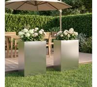 vidaXL Macetero de Jardín 2 uds. Plateado 50 x 40 x 75 cm
