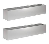 vidaXL Macetero de Jardín 2 uds. Plateado 80 x 20 x 20 cm