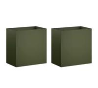 vidaXL Macetero de Jardín 2 uds. Verde oliva 50 x 30 x 50 cm