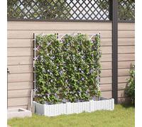 vidaXL Macetero de jardín Blanco 120 x 40 x 125,5 cm PP 3 uds.