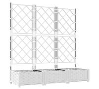 vidaXL Macetero de Jardín 3 uds. Blanco 120 x 40 x 125,5 cm PP