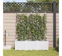 vidaXL Macetero de Jardín 3 uds. Blanco 120 x 40 x 142 cm PP