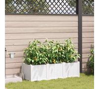 vidaXL Macetero de Jardín 3 uds. Blanco 120 x 40 x 37,5 cm PP