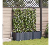 vidaXL Macetero de Jardín 3 uds. Gris 120 x 40 x 143 cm PP
