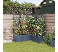 vidaXL Macetero de Jardín 3 uds. Gris 80 x 80 x 143 cm PP