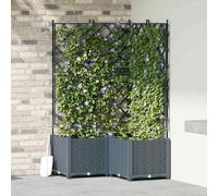 vidaXL Macetero de Jardín 3 uds. Gris Claro 80 x 80 x 143 cm PP