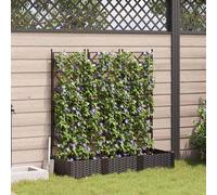 vidaXL Macetero de Jardín 3 uds. Marrón 120 x 40 x 125,5 cm PP