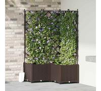vidaXL Macetero de Jardín 3 uds. Marrón 80 x 80 x 143 cm PP