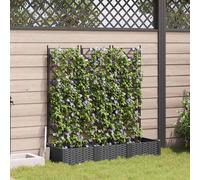 vidaXL Macetero de Jardín 3 uds. Negro 120 x 40 x 125,5 cm PP | Tiene un acabado mate elegante que se combina bien con decoraciones modernas,