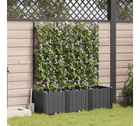 vidaXL Macetero de Jardín 3 uds. Negro 120 x 40 x 143 cm PP
