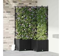 vidaXL Macetero de Jardín 3 uds. Negro 80 x 80 x 143 cm PP