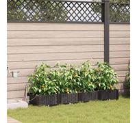 vidaXL Macetero de Jardín 4 pcs Marrón 160 x 40 x 22 cm Plástico