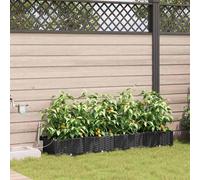 vidaXL Macetero de Jardín 4 pcs Negro 160 x 40 x 22 cm Plástico