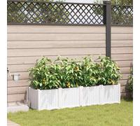 vidaXL Macetero de Jardín 4 uds. Blanco 160 x 40 x 37,5 cm PP