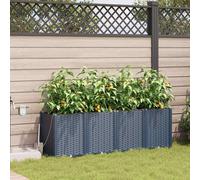 vidaXL Macetero de Jardín 4 uds. Gris 160 x 40 x 52 cm PP