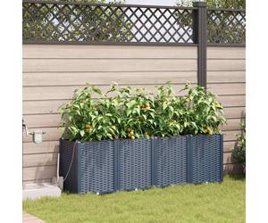 vidaXL Macetero de Jardín 4 uds. Gris 160 x 40 x 52 cm PP