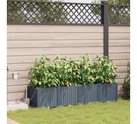 vidaXL Macetero de Jardín 4 uds. Gris Claro 160 x 40 x 37,5 cm PP