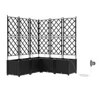 vidaXL Macetero de Jardín 5 pcs Negro Plástico
