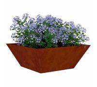 vidaXL Maceta para jardín trapezoidal moderno 5 piezas oxidado 40x40x15 cm con soporte de metal