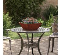 vidaXL Maceta para jardín trapezoidal moderno 5 piezas oxidado 40x40x15 cm con soporte de metal