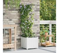 vidaXL Macetero de Jardín Blanco 40 x 40 x 142 cm PP
