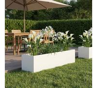 vidaXL Macetero de Jardín Blanco 80 x 20 x 20 cm