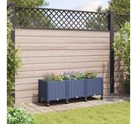 vidaXL Macetero de Jardín con Ruedas 120 x 40 x 48 cm PP, Macetero Moderno para Jardín y , al , Ideal para , Patios o Huertos