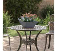 vidaXL Maceta para jardín y terraza Trapezoidal Antracita 35x35x15 cm con soporte de metal