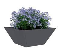 vidaXL Maceta para jardín y terraza Trapezoidal Antracita 35x35x15 cm con soporte de metal