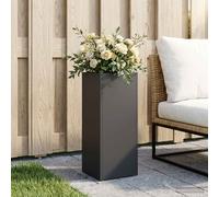 vidaXL Macetero de Jardín Negro 20 x 20 x 50 cm Acero laminado en frío