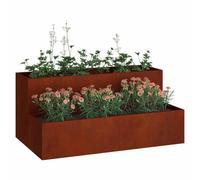 vidaXL Macetero de Jardín Oxidado 100 x 60 x 45 cm Acero autopatinable, Jardín y terraza, macetero de Metal, decoración Moderna, Resistente para Plantas al Aire Libre
