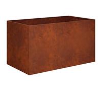 vidaXL Macetero de Jardín Oxidado 80 x 50 x 50 cm Acero Oxidado, Maceta Moderna para jardín y terraza, Rectangular, Resistente al Clima, Ideal para Flores y Plantas