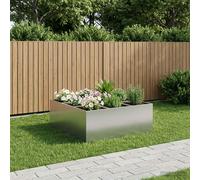 vidaXL Macetero de Jardín Plateado 100 x 100 x 30 cm Acero Galvanizado