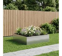 vidaXL Macetero de Jardín Plateado 100 x 100 x 30 cm Acero Galvanizado