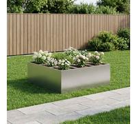 vidaXL Macetero de Jardín Plateado 100 x 100 x 30 cm Acero inoxidable