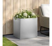 vidaXL Macetero de Jardín Plateado 20 x 20 x 20 cm Acero inoxidable