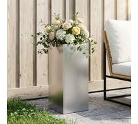 vidaXL Macetero de Jardín Plateado 20 x 20 x 40 cm Acero inoxidable
