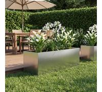 vidaXL Macetero de Jardín Plateado 40 x 20 x 20 cm Acero inoxidable