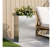 vidaXL Macetero de Jardín Plateado 40 x 20 x 40 cm Acero inoxidable