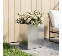 vidaXL Macetero de Jardín Plateado 40 x 30 x 50 cm Acero inoxidable