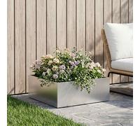 vidaXL Macetero de Jardín Plateado 40 x 40 x 20 cm Acero inoxidable