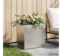vidaXL Macetero de Jardín Plateado 50 x 30 x 50 cm Acero inoxidable