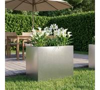 vidaXL Macetero de Jardín Plateado 60 x 40 x 50 cm Acero inoxidable