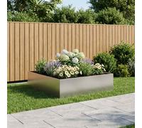 vidaXL Macetero de Jardín Plateado 80 x 80 x 30 cm Acero inoxidable