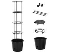vidaXL Macetero para tomates polipropileno antracita Ø29,5x115 cm