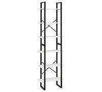 vidaXL Madera Maciza Pino Estante de Almacenamiento Soporte Almacén Organizador Estantería Librería Estudio Salón Sala de Estar Blanco 60x30x210 cm
