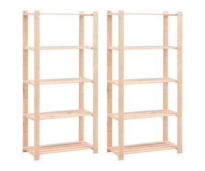 vidaXL Madera Maciza Pino Estantería 5 Niveles 250 kg Estante de Libros Cantidad 1 unidad, 2 unidades, 3 unidades y mas
