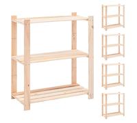 vidaXL Madera Pino Maciza Estanterías de 3 niveles 150 kg Estantes Repisa Cantidad 2 unidades, 3 unidades, 5 unidades y mas