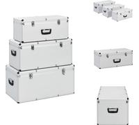 vidaXL Maletín de almacenamiento, 3 unidades, color plateado, aluminio - Cajas de herramientas