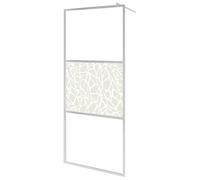vidaXL Mampara de Ducha Accesible Frontales Puerta Fijo Cabina para Baño Partición Cubículo Apertura Central Vidrio ESG Diseño Piedras 90x195 cm